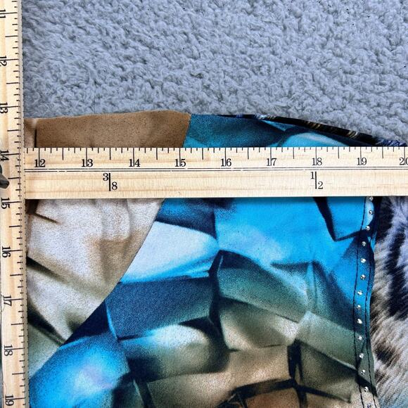 Valentina Blouse Pullover Geometric and Animal Shapes Size Medium 3/4 Sleeve - Picture 7 of 9